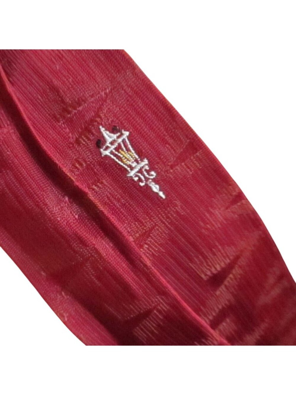 Corsair Red Embroidered Vintage Necktie Skinny Tie For Gray & Black Suits